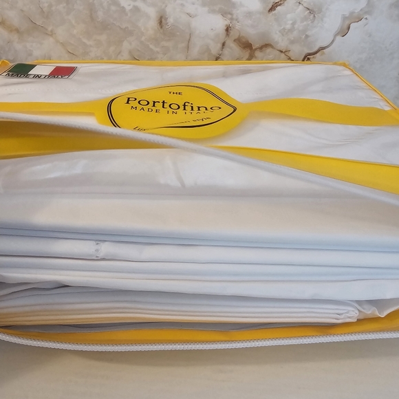 Portofino Luxury Italian King Sheet Set White Cotton - Picture 10 of 12